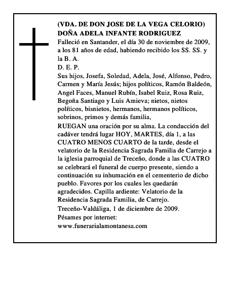 DOÑA ADELA INFANTE RODRIGUEZ