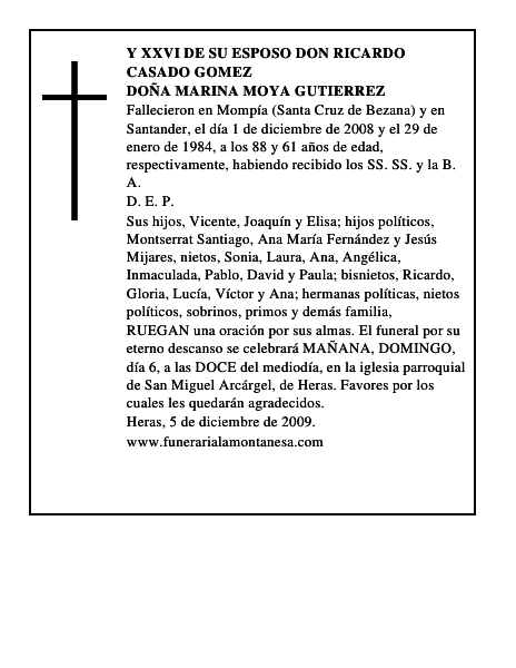 DOÑA MARINA MOYA GUTIERREZ