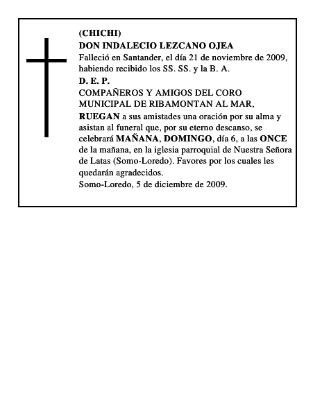 DON INDALECIO LEZCANO OJEA
