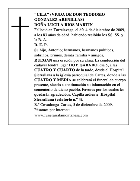 DOÑA LUCILA RIOS MARTIN