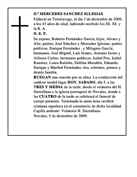 D.ª MERCEDES SANCHEZ IGLESIAS