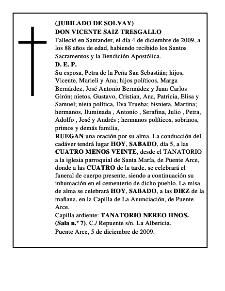 DON VICENTE SAIZ TRESGALLO