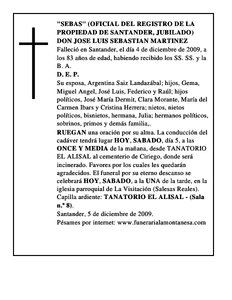 DON JOSE LUIS SEBASTIAN MARTINEZ