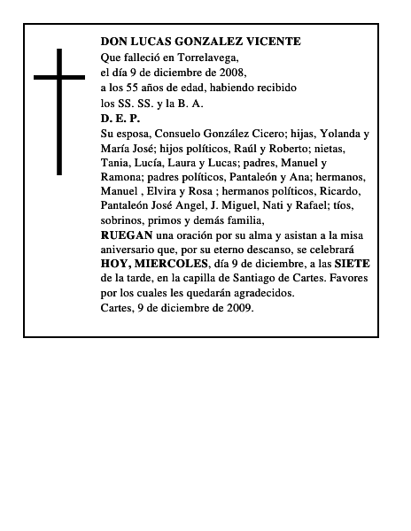 DON LUCAS GONZALEZ VICENTE