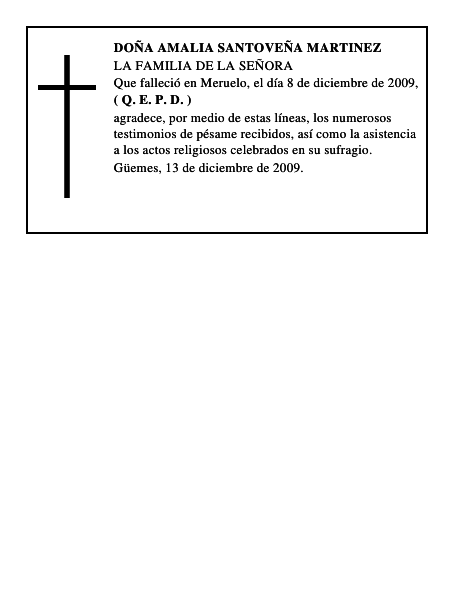 DOÑA AMALIA SANTOVEÑA MARTINEZ