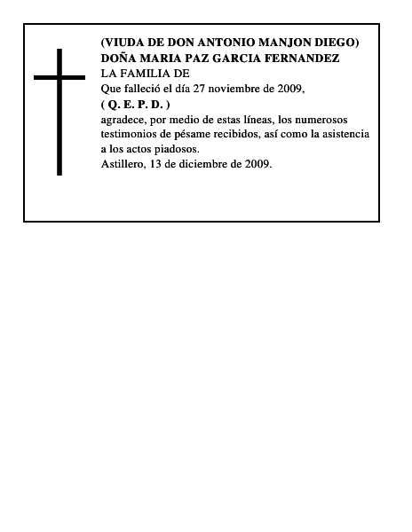 DOÑA MARIA PAZ GARCIA FERNANDEZ