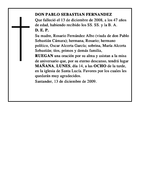 DON PABLO SEBASTIAN FERNANDEZ