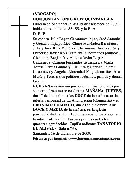DON JOSE ANTONIO ROIZ QUINTANILLA