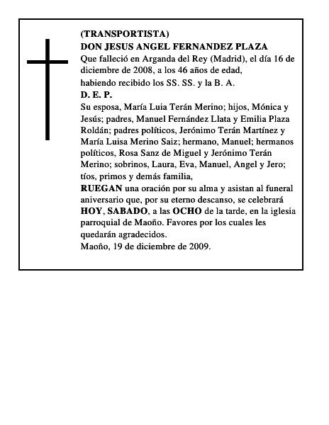 DON JESUS ANGEL FERNANDEZ PLAZA