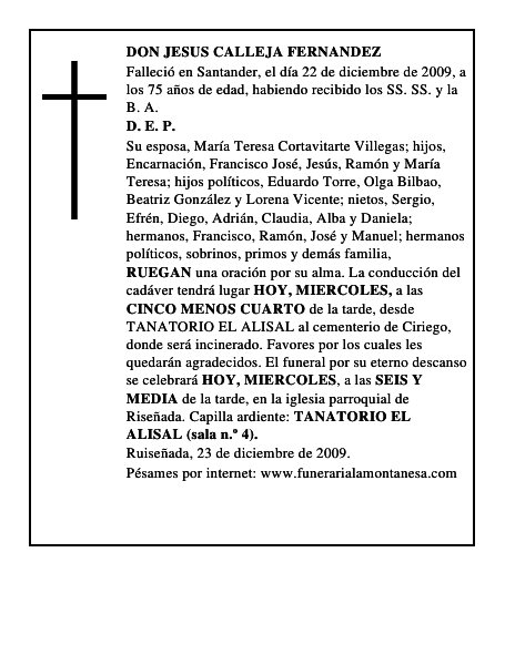 DON JESUS CALLEJA FERNANDEZ