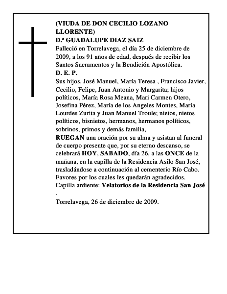 D.ª GUADALUPE DIAZ SAIZ
