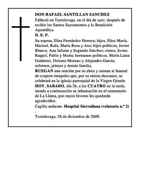 DON RAFAEL SANTILLAN SANCHEZ