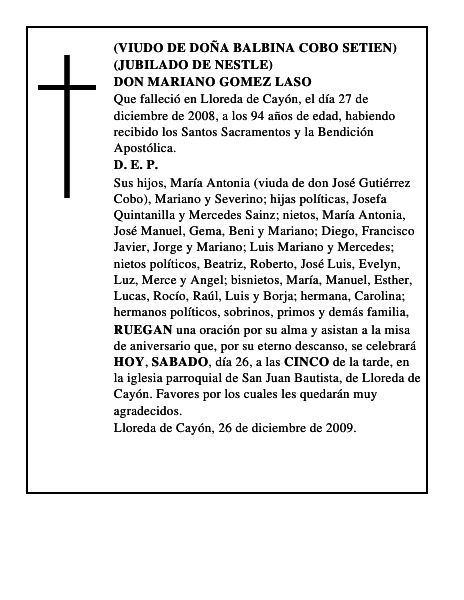 DON MARIANO GOMEZ LASO