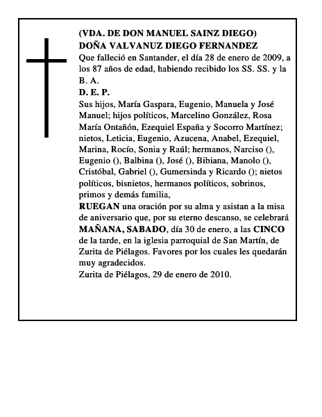 DOÑA VALVANUZ DIEGO FERNANDEZ