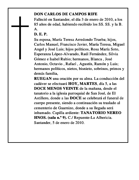 DON CARLOS DE CAMPOS RIFE