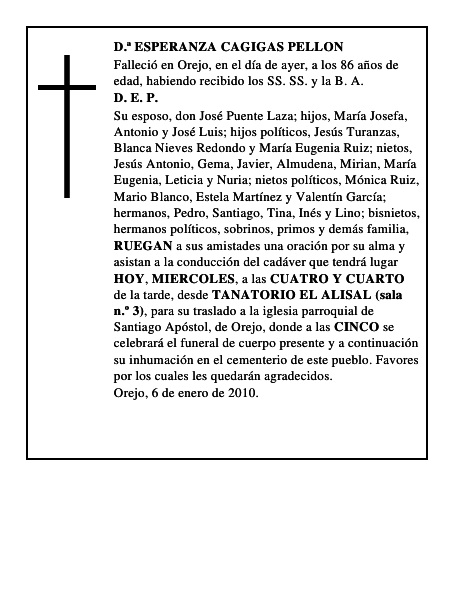 D.ª ESPERANZA CAGIGAS PELLON