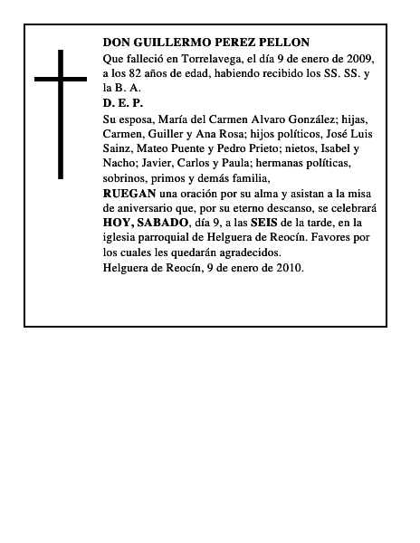 DON GUILLERMO PEREZ PELLON