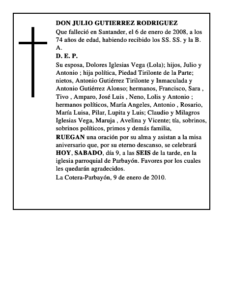 DON JULIO GUTIERREZ RODRIGUEZ