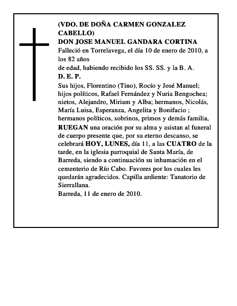 DON JOSE MANUEL GANDARA CORTINA