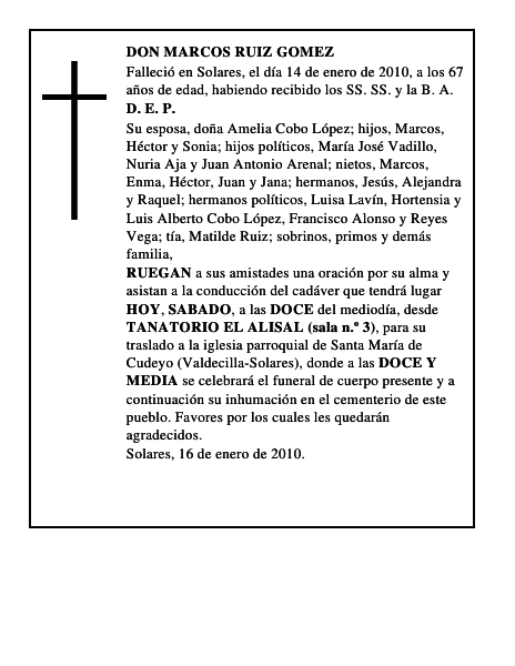 DON MARCOS RUIZ GOMEZ