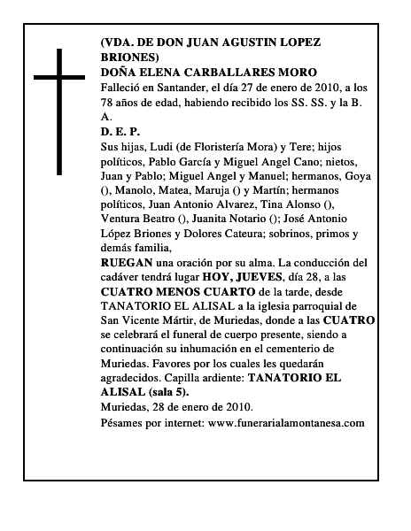 DOÑA ELENA CARBALLARES MORO