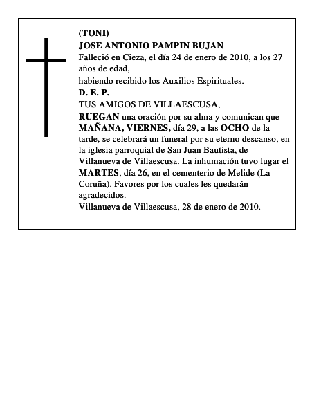 JOSE ANTONIO PAMPIN BUJAN