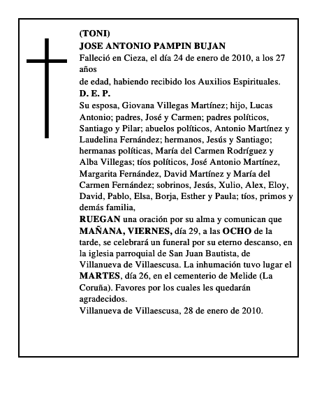 JOSE ANTONIO PAMPIN BUJAN
