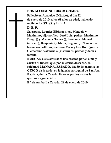 DON MAXIMINO DIEGO GOMEZ
