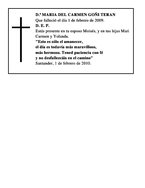 D.ª MARIA DEL CARMEN GOÑI TERAN