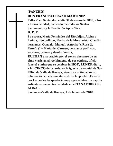 DON FRANCISCO CANO MARTINEZ
