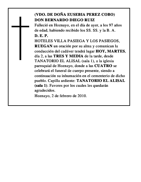 DON BERNARDO DIEGO RUIZ