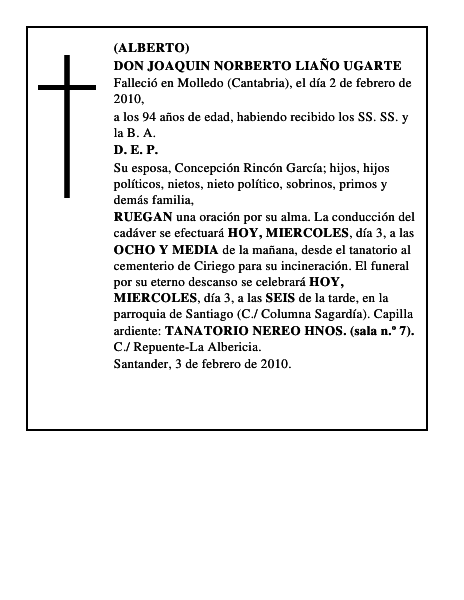 DON JOAQUIN NORBERTO LIAÑO UGARTE