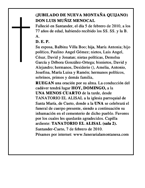 DON LUIS MUÑIZ MENOCAL