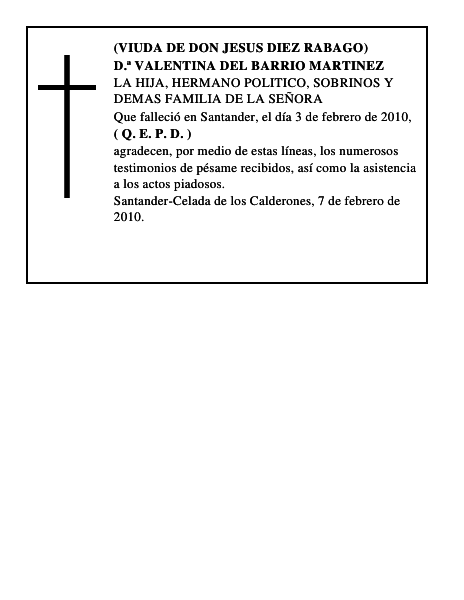 D.ª VALENTINA DEL BARRIO MARTINEZ