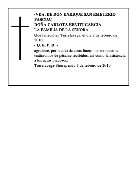 DOÑA CARLOTA ERVITI GARCIA