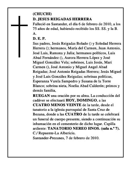 D. JESUS REIGADAS HERRERA