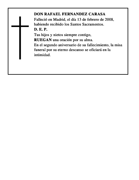 DON RAFAEL FERNANDEZ CARASA