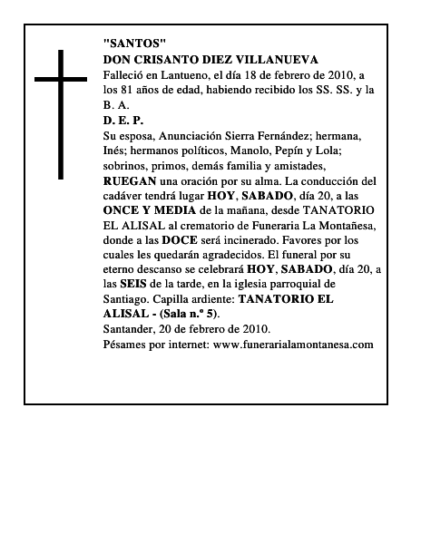 DON CRISANTO DIEZ VILLANUEVA
