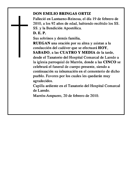 DON EMILIO BRINGAS ORTIZ