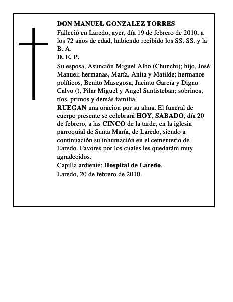 DON MANUEL GONZALEZ TORRES