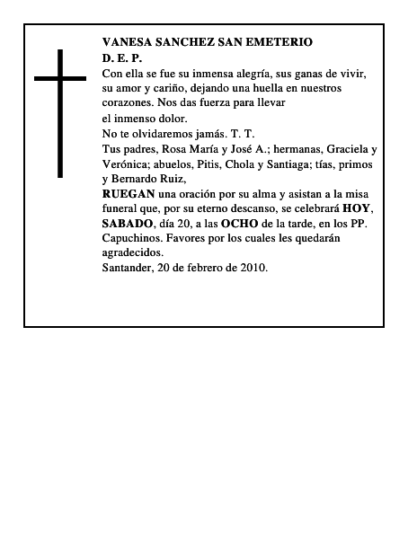 VANESA SANCHEZ SAN EMETERIO