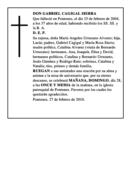 DON GABRIEL CAGIGAL SIERRA