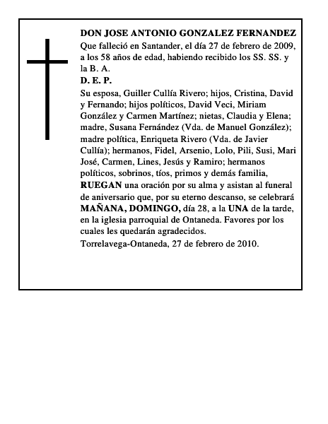 DON JOSE ANTONIO GONZALEZ FERNANDEZ