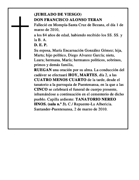 DON FRANCISCO ALONSO TERAN