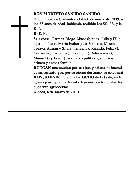 DON MODESTO SAÑUDO SAÑUDO