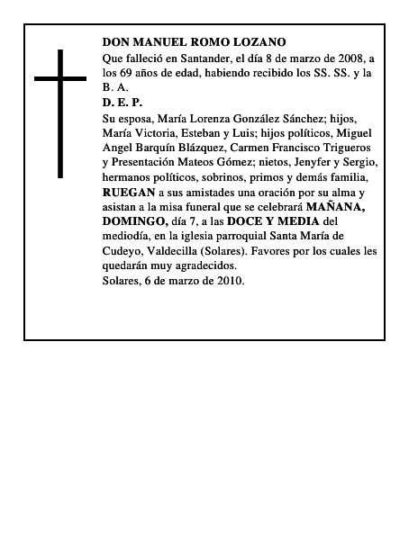 DON MANUEL ROMO LOZANO