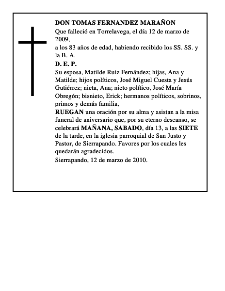 DON TOMAS FERNANDEZ MARAÑON
