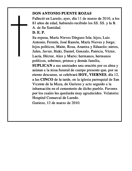 DON ANTONIO PUENTE ROZAS
