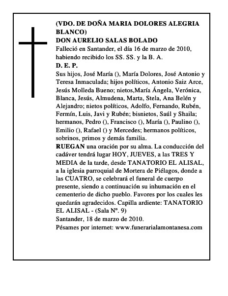 DON AURELIO SALAS BOLADO