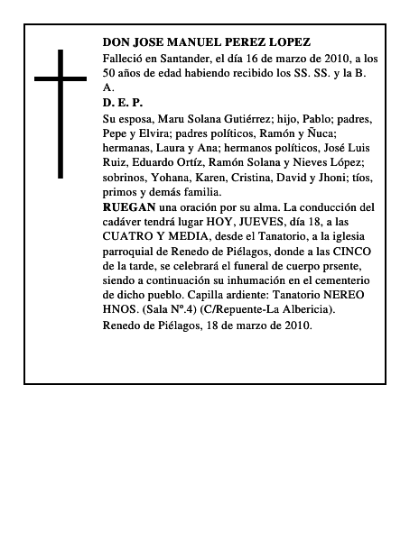 DON JOSE MANUEL PEREZ LOPEZ